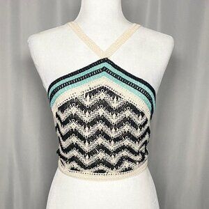 Brand New Zara Black And White Crochet Top With a touch of Glamour Size M